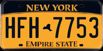 NY license plate HFH7753