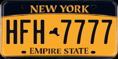NY license plate HFH7777