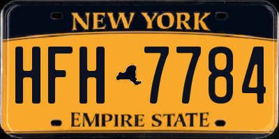 NY license plate HFH7784
