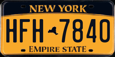NY license plate HFH7840