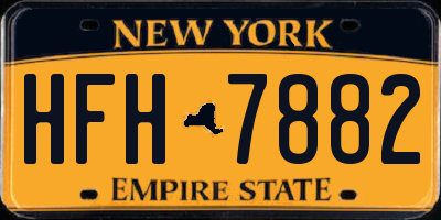 NY license plate HFH7882