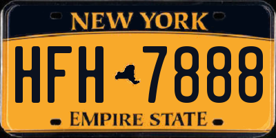 NY license plate HFH7888