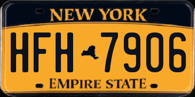 NY license plate HFH7906