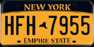 NY license plate HFH7955