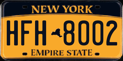 NY license plate HFH8002