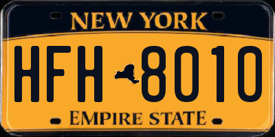 NY license plate HFH8010