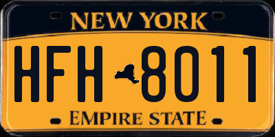 NY license plate HFH8011