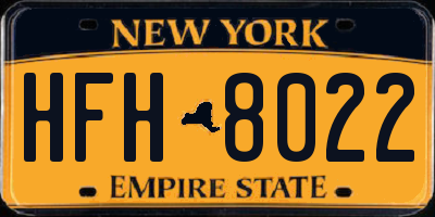 NY license plate HFH8022