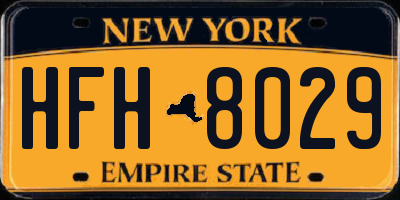 NY license plate HFH8029