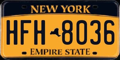 NY license plate HFH8036
