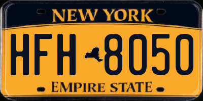 NY license plate HFH8050