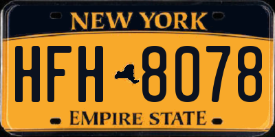 NY license plate HFH8078