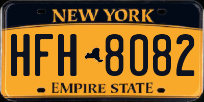 NY license plate HFH8082