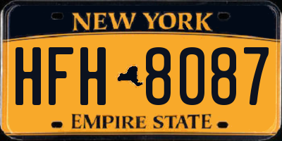 NY license plate HFH8087