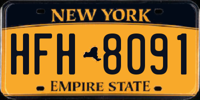 NY license plate HFH8091