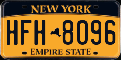 NY license plate HFH8096