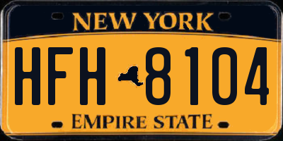 NY license plate HFH8104