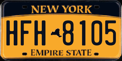 NY license plate HFH8105
