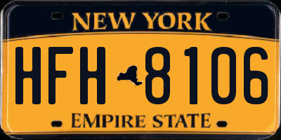 NY license plate HFH8106