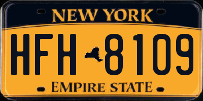 NY license plate HFH8109
