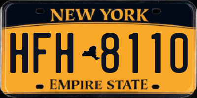 NY license plate HFH8110