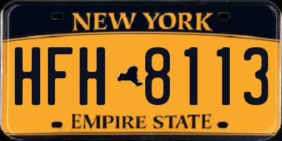 NY license plate HFH8113