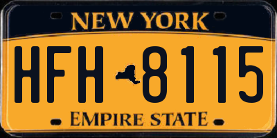 NY license plate HFH8115