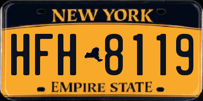 NY license plate HFH8119