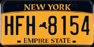 NY license plate HFH8154