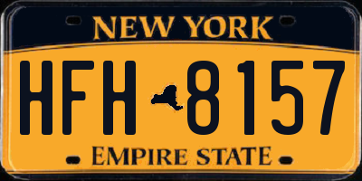 NY license plate HFH8157