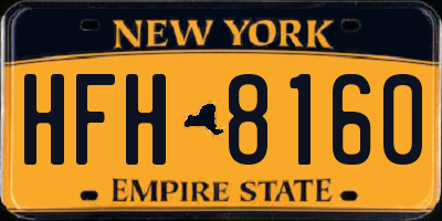 NY license plate HFH8160