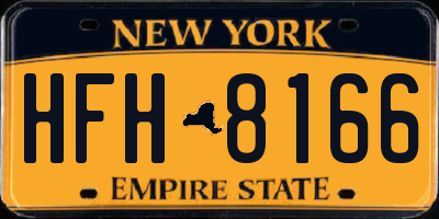 NY license plate HFH8166
