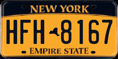 NY license plate HFH8167