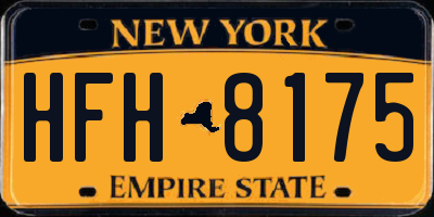 NY license plate HFH8175