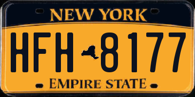 NY license plate HFH8177