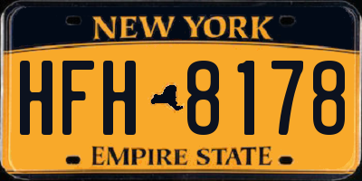 NY license plate HFH8178
