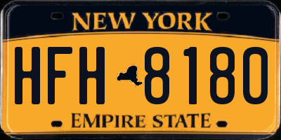 NY license plate HFH8180