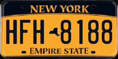 NY license plate HFH8188