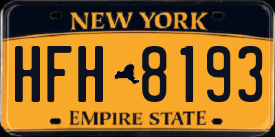 NY license plate HFH8193