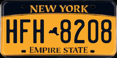 NY license plate HFH8208