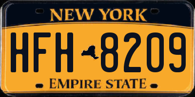 NY license plate HFH8209