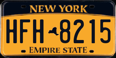 NY license plate HFH8215