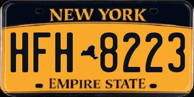 NY license plate HFH8223