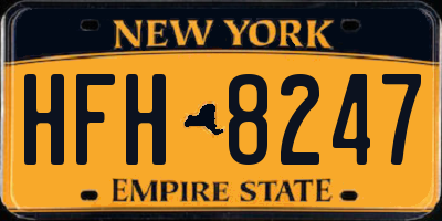 NY license plate HFH8247
