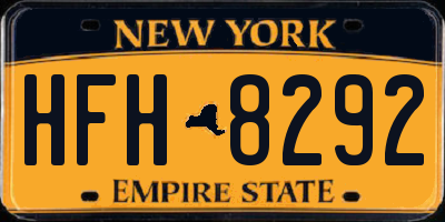 NY license plate HFH8292