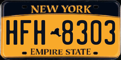 NY license plate HFH8303