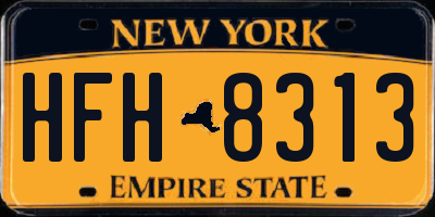 NY license plate HFH8313