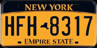 NY license plate HFH8317