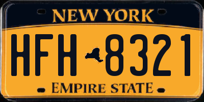 NY license plate HFH8321