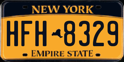 NY license plate HFH8329